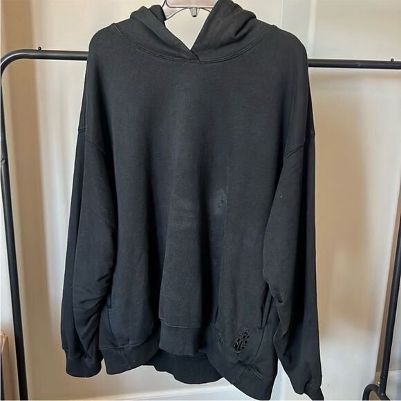 Free People Black Oversized Hoodie M - Picture 2 of 9